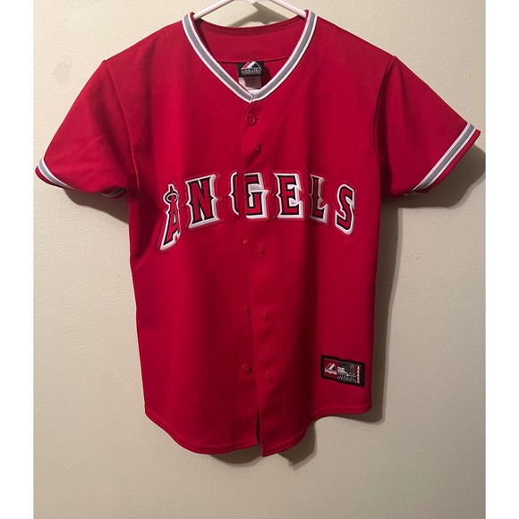 Majestic Shirts Mike Trout Majestic Red Angels 27 Jersey S Gently